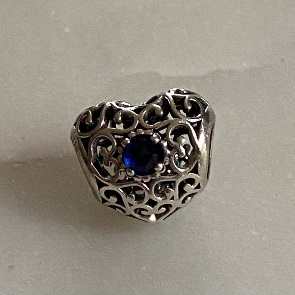 Pandora silver heart September birthstone charm